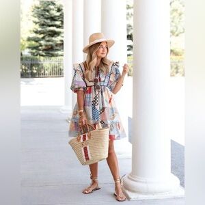 Darling Hunter Bell Patchwork Britton Dress NWT